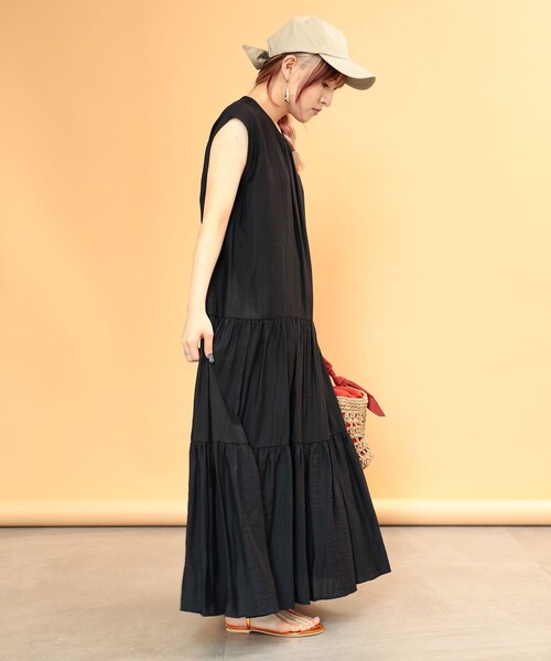 Ray BEAMS(レイビームス)の「Ray BEAMS / ティアード フレンチスリーブ ワンピース(ワンピース・レディース・ブラック/イエロー/ケリー・ONE SIZE)」の10枚目の写真