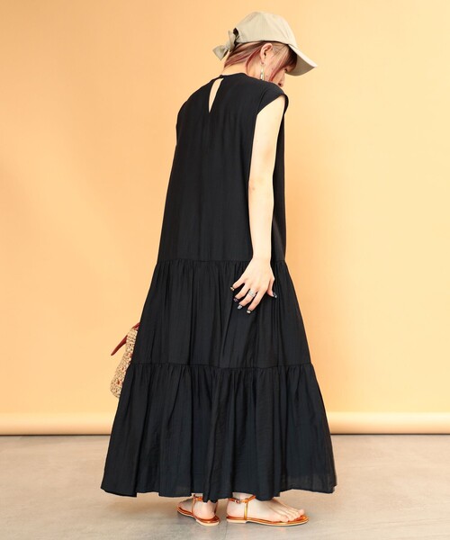 Ray BEAMS(レイビームス)の「Ray BEAMS / ティアード フレンチスリーブ ワンピース(ワンピース・レディース・ブラック/イエロー/ケリー・ONE SIZE)」の5枚目の写真