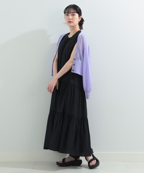 Ray BEAMS(レイビームス)の「Ray BEAMS / ティアード フレンチスリーブ ワンピース(ワンピース・レディース・ブラック/イエロー/ケリー・ONE SIZE)」の18枚目の写真