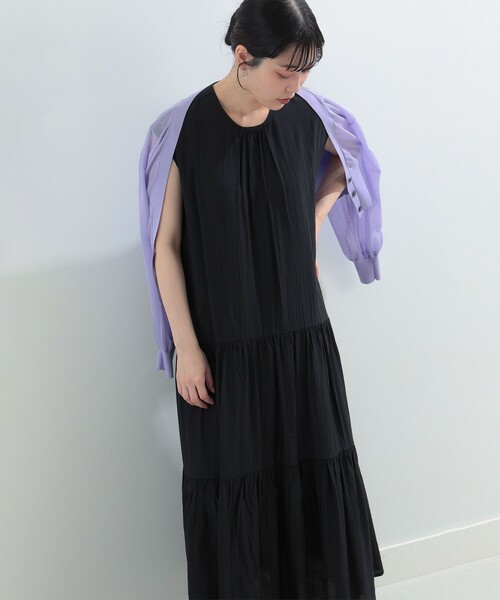 Ray BEAMS(レイビームス)の「Ray BEAMS / ティアード フレンチスリーブ ワンピース(ワンピース・レディース・ブラック/イエロー/ケリー・ONE SIZE)」の12枚目の写真