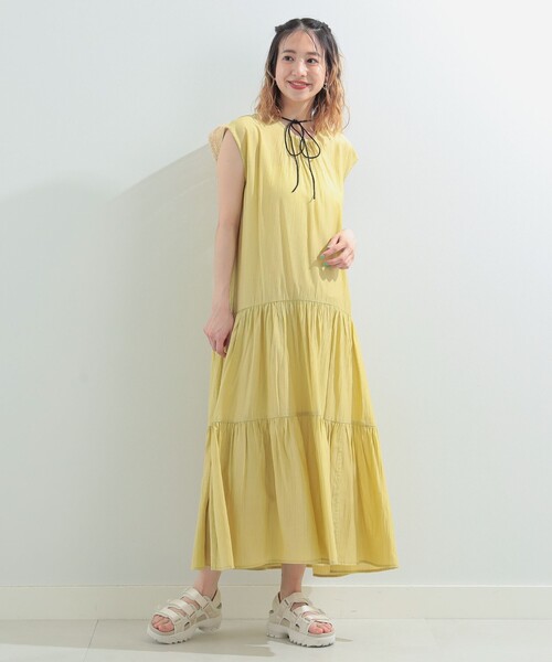 Ray BEAMS(レイビームス)の「Ray BEAMS / ティアード フレンチスリーブ ワンピース(ワンピース・レディース・ブラック/イエロー/ケリー・ONE SIZE)」の19枚目の写真