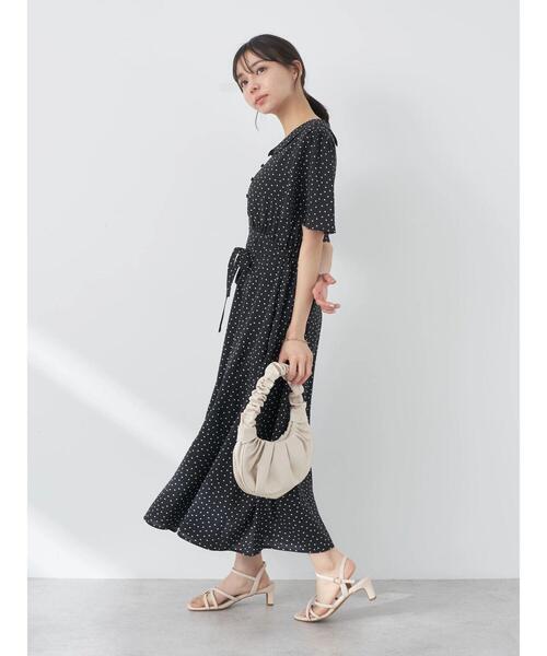 earth music&ecology（アースミュージックアンドエコロジー）の「ちょっとレトロなワンピース（ワンピース・レディース・ブラック/レッド/ブルー/グリーン・M/S）」の21枚目の写真