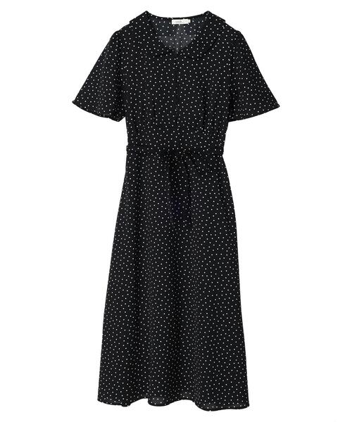 earth music&ecology（アースミュージックアンドエコロジー）の「ちょっとレトロなワンピース（ワンピース・レディース・ブラック/レッド/ブルー/グリーン・M/S）」の7枚目の写真