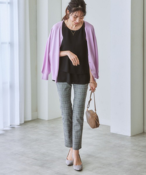 7days Life Styling（セブンデイズライフスタイリング）の「２枚重ねジョーゼット裾ティアードブラウス（シャツ/ブラウス・レディース・ネイビー/グレイッシュベージュ/オフホワイト/ブラック/ブラウン/ベージュ系その他・LL/L/M/S/3L）」の14枚目の写真