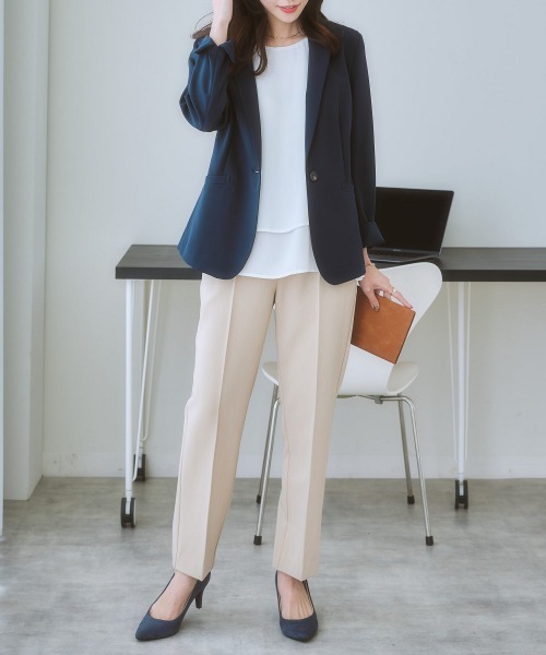 7days Life Styling（セブンデイズライフスタイリング）の「２枚重ねジョーゼット裾ティアードブラウス（シャツ/ブラウス・レディース・ネイビー/グレイッシュベージュ/オフホワイト/ブラック/ブラウン/ベージュ系その他・LL/L/M/S/3L）」の19枚目の写真