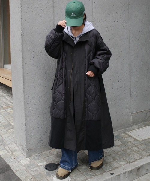 （新品未使用）【etsinta/エシンタ】切替マキシミリタリーコート(ブラック) etsinta モッズコート コート 「新色登場」「etsinta/エシンタ