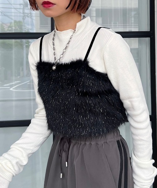 PAGEBOY（ページボーイ）の「ラメファービスチェ（ベスト・レディース・オフホワイト/モカ/ブラック・FREE）」の7枚目の写真