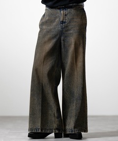 STUDIOUS/ステュディオス】Damaged Barrel Leg Jeans/ダメージバレル