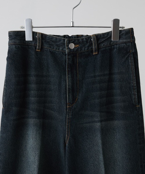 新品★CLEL ヴィンテージデザインフレアデニムパンツ XS ブラック系1 CLEL】Vintage Design Flare Denim Pants /ヴィンテージデザイン