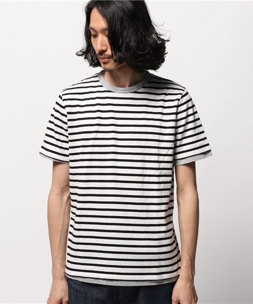 EDIFICE(エディフィス)の「◇メッシュボーダーC/N S/S(Tシャツ/カットソー・メンズ・その他9/マルチ・46/44/48)」の3枚目の写真