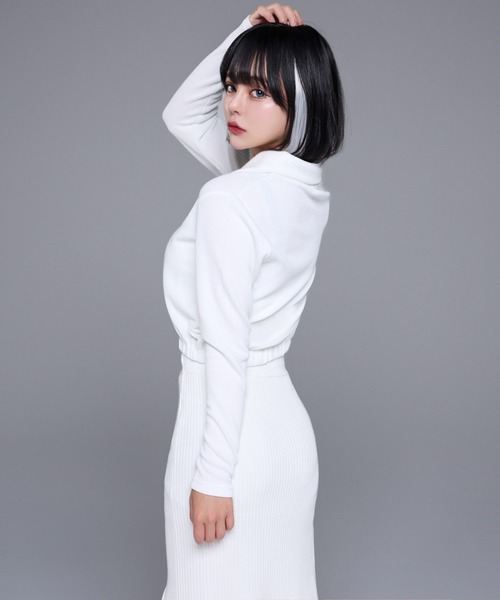 トップス Stone  Double Zip Ds Knit SLY | DUAL COLOR FRONT ZIP KNIT トップス (ニット ) |SHEL