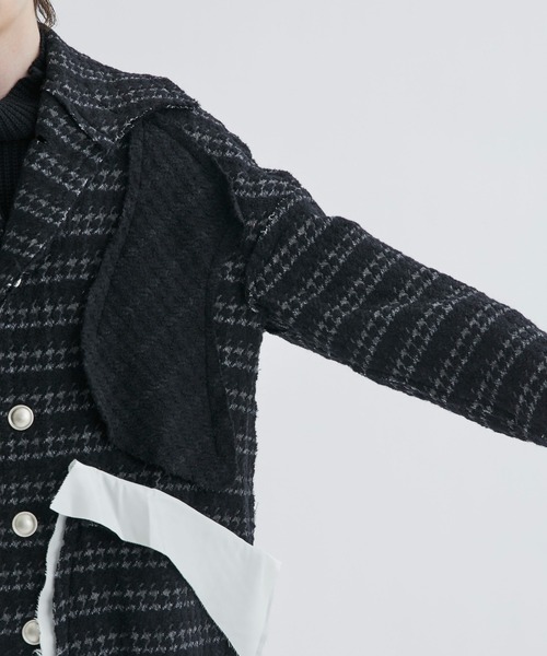 sulvam(サルバム)の「【sulvam/サルバム】HOUNDSTOOTH OVER COAT(ステンカラーコート・メンズ・ホワイト/ブラック・S/M)」の21枚目の写真