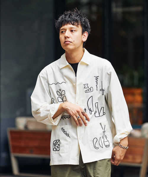 OAMC MILFORD SHIRT 23SS ミルフォード　シャツ　ベスト セール】CRAFT MOTIF OVERSHIRT（シャツ/ブラウス）｜B.C STOCK（ベー