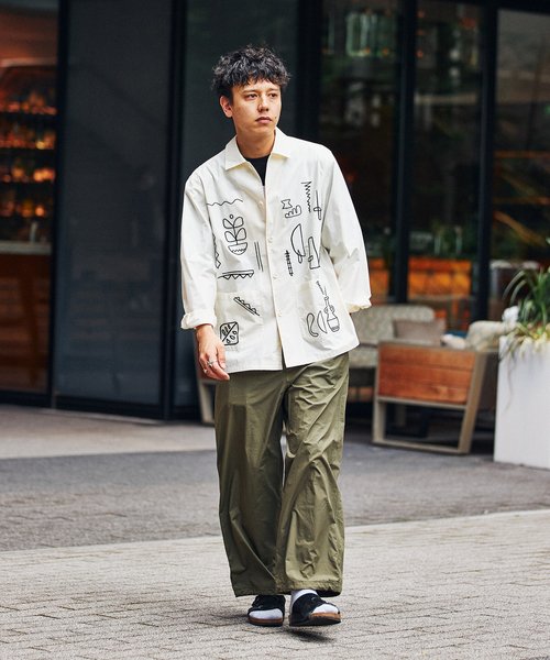 B.C STOCK(ベーセーストック)の「CRAFT MOTIF OVERSHIRT(シャツ/ブラウス・メンズ・ネイビー/アイボリー・MEDIUM/LARGE)」の3枚目の写真