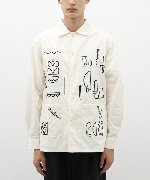 B.C STOCK(ベーセーストック)の「CRAFT MOTIF OVERSHIRT(シャツ/ブラウス・メンズ・ネイビー/アイボリー・MEDIUM/LARGE)」の6枚目の写真