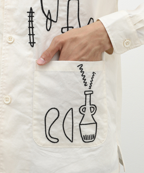 B.C STOCK(ベーセーストック)の「CRAFT MOTIF OVERSHIRT(シャツ/ブラウス・メンズ・ネイビー/アイボリー・MEDIUM/LARGE)」の15枚目の写真
