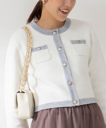 NOLLEY’S | 《手洗い可能》ラメスパンコールニットジャケット(カーディガン/ボレロ)
