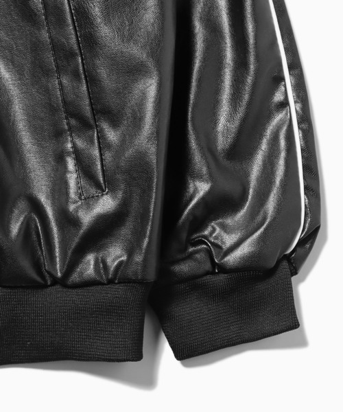 Theater code（シアターコード）の「▲piping design leather jacket/パイピングデザイン フェイクレザー ジャケット ブルゾン（ライダースジャケット・メンズ・クリーム/ブラック・XL/L）」の12枚目の写真