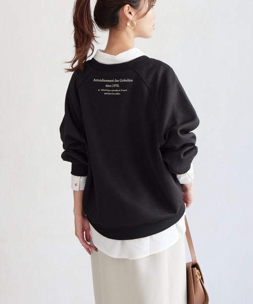 Chez toi（シェトワ）の「軽量ボンディンググリッターロゴプルオーバー（Tシャツ/カットソー・レディース・アイボリー/グレイッシュベージュ/ブラック・FREE）」の6枚目の写真