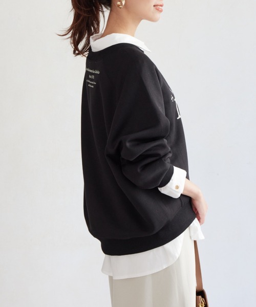 Chez toi（シェトワ）の「軽量ボンディンググリッターロゴプルオーバー（Tシャツ/カットソー・レディース・アイボリー/グレイッシュベージュ/ブラック・FREE）」の7枚目の写真