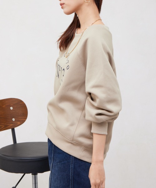 Chez toi（シェトワ）の「軽量ボンディンググリッターロゴプルオーバー（Tシャツ/カットソー・レディース・アイボリー/グレイッシュベージュ/ブラック・FREE）」の17枚目の写真