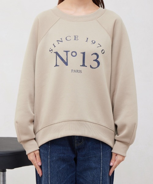 Chez toi（シェトワ）の「軽量ボンディンググリッターロゴプルオーバー（Tシャツ/カットソー・レディース・アイボリー/グレイッシュベージュ/ブラック・FREE）」の20枚目の写真