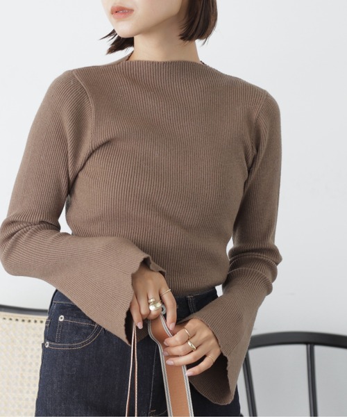 FREE'S MART（フリーズマート）の「◆［洗える］マシンウォッシャブルハイネックニット（ニット/セーター・レディース・オフホワイト/ブラウン/ブラック/グリーン/ホワイト系その他/ライトブルー/オレンジ・FREE）」の5枚目の写真