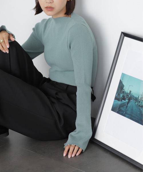 FREE'S MART（フリーズマート）の「◆［洗える］マシンウォッシャブルハイネックニット（ニット/セーター・レディース・オフホワイト/ブラウン/ブラック/グリーン/ホワイト系その他/ライトブルー/オレンジ・FREE）」の6枚目の写真