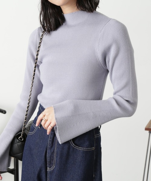 FREE'S MART（フリーズマート）の「◆［洗える］マシンウォッシャブルハイネックニット（ニット/セーター・レディース・オフホワイト/ブラウン/ブラック/グリーン/ホワイト系その他/ライトブルー/オレンジ・FREE）」の7枚目の写真