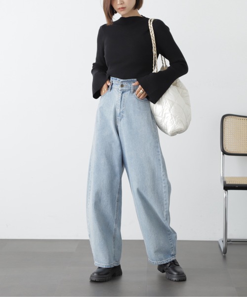 FREE'S MART（フリーズマート）の「◆［洗える］マシンウォッシャブルハイネックニット（ニット/セーター・レディース・オフホワイト/ブラウン/ブラック/グリーン/ホワイト系その他/ライトブルー/オレンジ・FREE）」の18枚目の写真