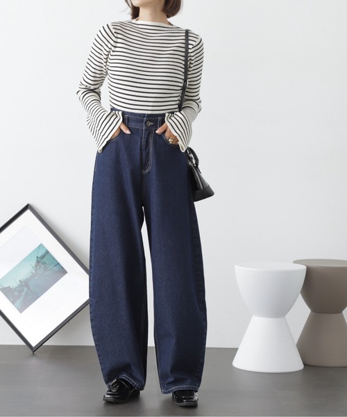 FREE'S MART（フリーズマート）の「◆［洗える］マシンウォッシャブルハイネックニット（ニット/セーター・レディース・オフホワイト/ブラウン/ブラック/グリーン/ホワイト系その他/ライトブルー/オレンジ・FREE）」の11枚目の写真