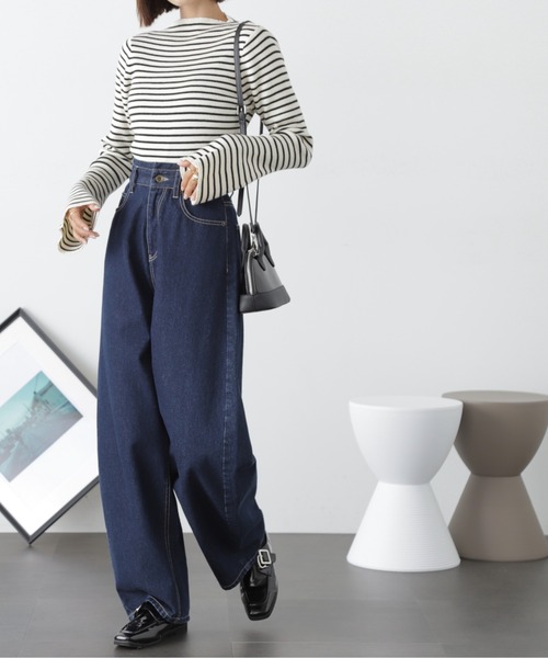 FREE'S MART（フリーズマート）の「◆［洗える］マシンウォッシャブルハイネックニット（ニット/セーター・レディース・オフホワイト/ブラウン/ブラック/グリーン/ホワイト系その他/ライトブルー/オレンジ・FREE）」の12枚目の写真