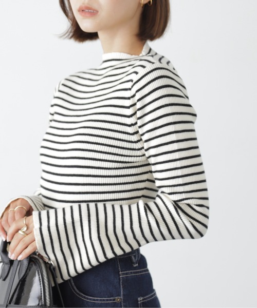 FREE'S MART（フリーズマート）の「◆［洗える］マシンウォッシャブルハイネックニット（ニット/セーター・レディース・オフホワイト/ブラウン/ブラック/グリーン/ホワイト系その他/ライトブルー/オレンジ・FREE）」の9枚目の写真