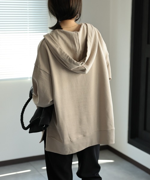 ap retro（アプレトロ）の「【USAコットン】スキッパープルオーバー/パーカー（パーカー・レディース・ベージュ/チャコールグレー/ホワイト/ブラック・FREE）」の20枚目の写真