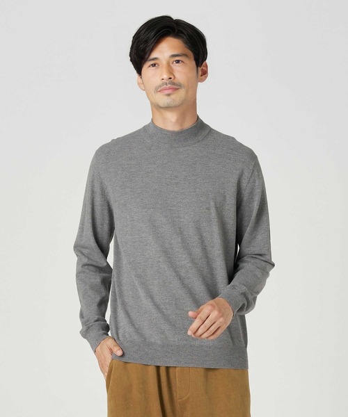 BACK NUMBER(バックナンバー)の「【BACK NUMBER】【エクストラサーモ】ハイゲージモックネックニット(ニット/セーター・メンズ・グレー/オフホワイト/ブラック・M/L/XL)」の1枚目の写真