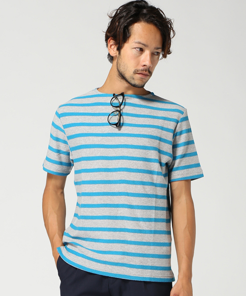 EDIFICE（エディフィス）の「◇ナシジボーダーB/N S/S（Tシャツ/カットソー・メンズ・チャコールグレー/ブラック/カーキ/サックスブルー/ブルー系その他/ネイビー・48/44/46）」の5枚目の写真