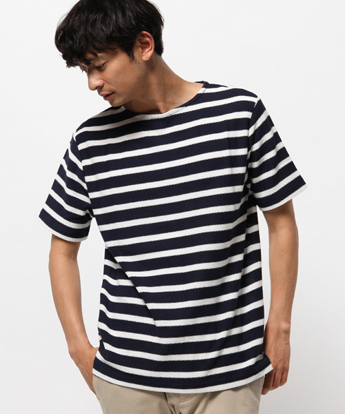 EDIFICE（エディフィス）の「◇ナシジボーダーB/N S/S（Tシャツ/カットソー・メンズ・チャコールグレー/ブラック/カーキ/サックスブルー/ブルー系その他/ネイビー・48/44/46）」の14枚目の写真