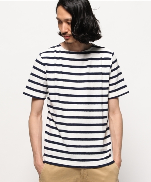 EDIFICE（エディフィス）の「◇ナシジボーダーB/N S/S（Tシャツ/カットソー・メンズ・チャコールグレー/ブラック/カーキ/サックスブルー/ブルー系その他/ネイビー・48/44/46）」の16枚目の写真