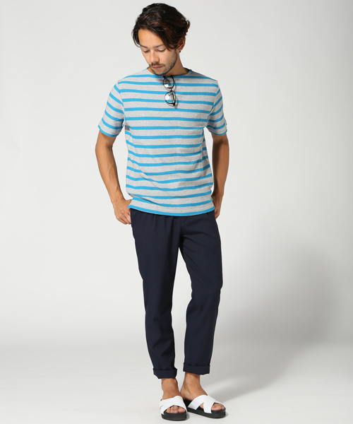 EDIFICE（エディフィス）の「◇ナシジボーダーB/N S/S（Tシャツ/カットソー・メンズ・チャコールグレー/ブラック/カーキ/サックスブルー/ブルー系その他/ネイビー・48/44/46）」の18枚目の写真