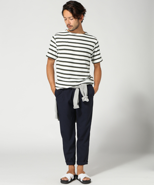 EDIFICE（エディフィス）の「◇ナシジボーダーB/N S/S（Tシャツ/カットソー・メンズ・チャコールグレー/ブラック/カーキ/サックスブルー/ブルー系その他/ネイビー・48/44/46）」の7枚目の写真