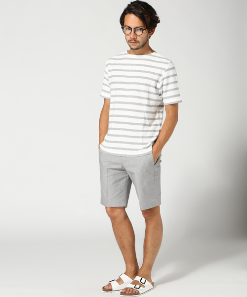 EDIFICE（エディフィス）の「◇ナシジボーダーB/N S/S（Tシャツ/カットソー・メンズ・チャコールグレー/ブラック/カーキ/サックスブルー/ブルー系その他/ネイビー・48/44/46）」の9枚目の写真