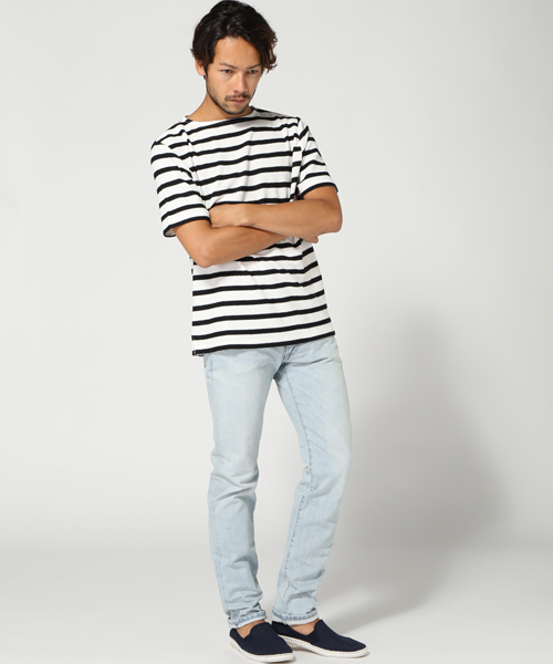 EDIFICE（エディフィス）の「◇ナシジボーダーB/N S/S（Tシャツ/カットソー・メンズ・チャコールグレー/ブラック/カーキ/サックスブルー/ブルー系その他/ネイビー・48/44/46）」の10枚目の写真