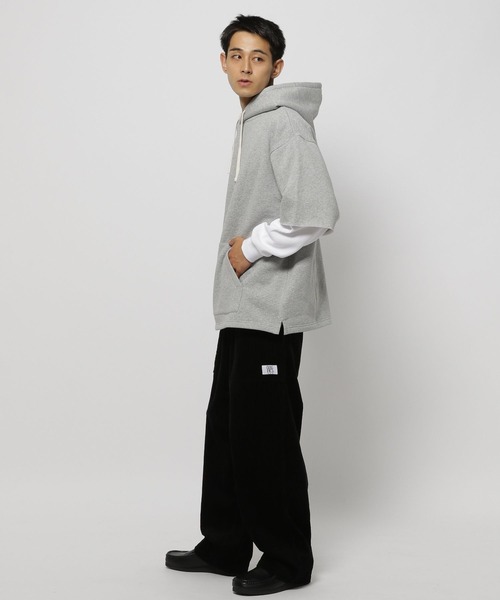 niko and...（ニコアンド）の「フェイクレイヤードフーディ（パーカー・メンズ・ブラック/ライトグレー・MEDIUM/LARGE）」の8枚目の写真