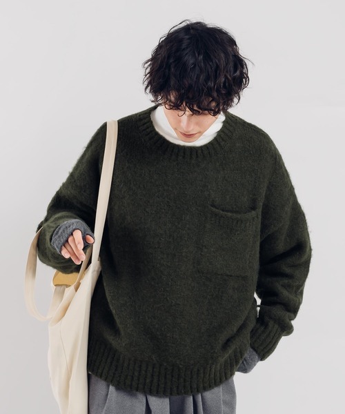 MUHET（ミュエータ）の「ポケット付き起毛ニット（ニット/セーター・レディース・オレンジ/チャコールグレー/カーキ・X-LARGE/MEDIUM）」の15枚目の写真