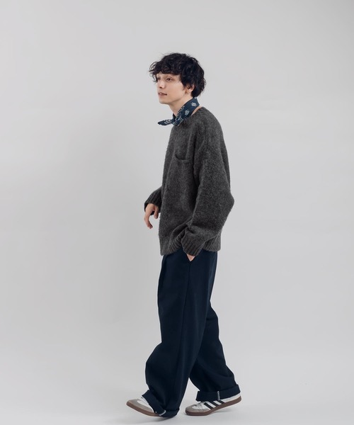 MUHET（ミュエータ）の「ポケット付き起毛ニット（ニット/セーター・レディース・オレンジ/チャコールグレー/カーキ・X-LARGE/MEDIUM）」の14枚目の写真