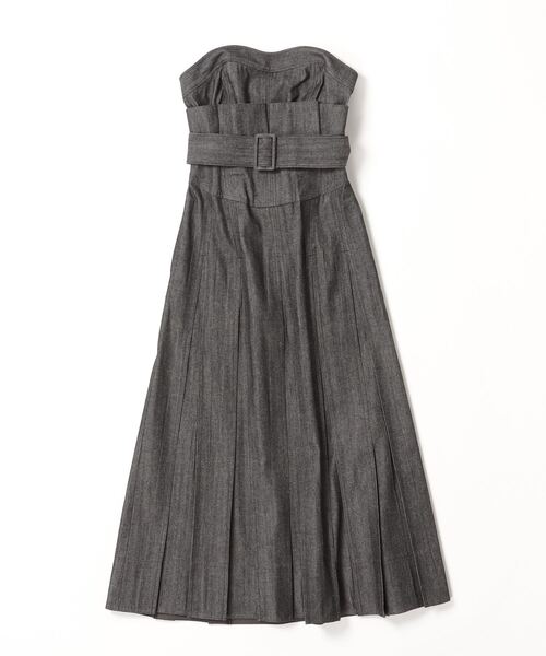 CASA FLINE（カーサフライン）の「casa fline/ハイウエストビスチェデニムドレス（ワンピース・レディース・ダークネイビー/ブラック・FREE）」の4枚目の写真