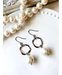 【MUURABBTI】フープとコットンパールピアス(MA)