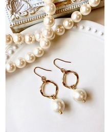 【MUURABBTI】フープとコットンパールピアス(MA)