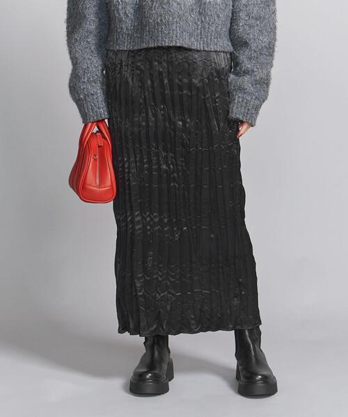 【ユナイテッドアローズ】ロングスカート プリーツスカート サテン ウエストゴム UNITED ARROWS（ユナイテッドアローズ）の「UWCS サテン