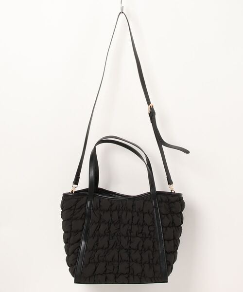 LA BAGAGERIE（ラバガジェリー）の「ポップコーンキルト2WAYトート Mサイズ（トートバッグ・レディース・ブラック/ライトグリーン/グレイッシュベージュ/ダークグレー・FREE）」の5枚目の写真